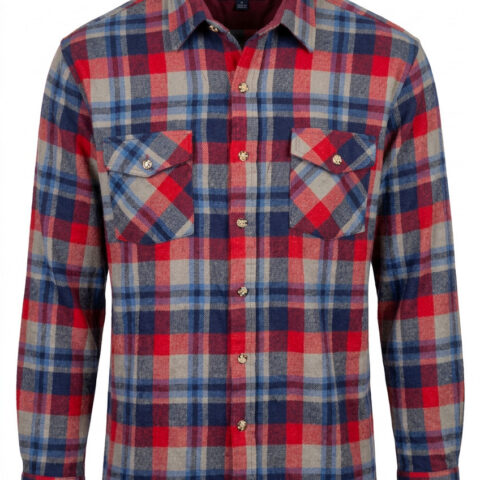 Claybrooke Flannel Shirt Mens Plaid Red Blue Tan Long Sleeve Button Up