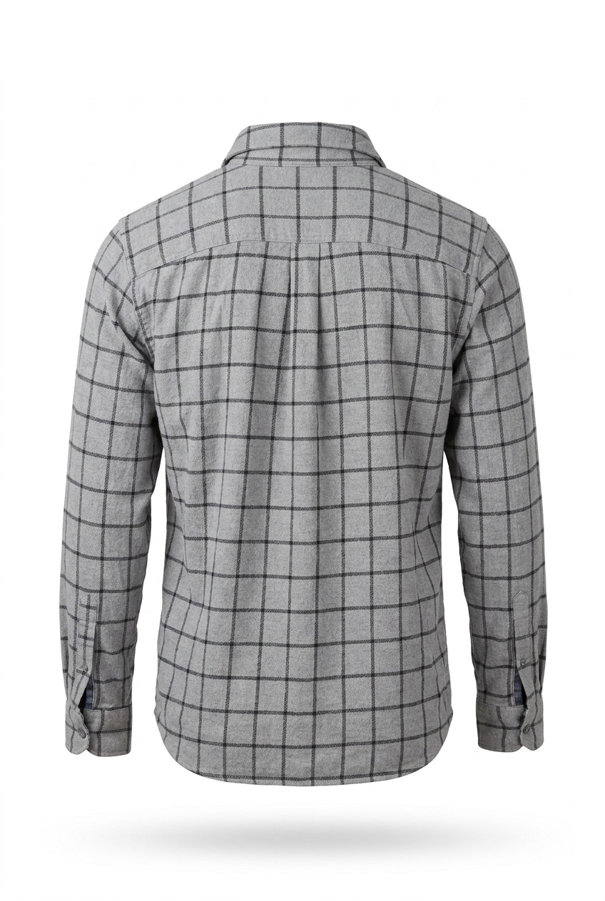 Gap Mens Flannel Shirt Small Gray Windowpane Plaid Long Sleeve Standard Fit