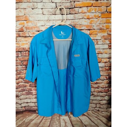 Field & Stream Men’s Fishing Shirt Size L Blue Short Sleeve Vented Outdoor