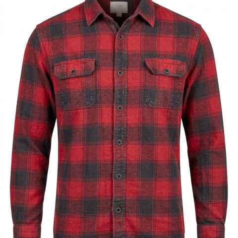 JACHS Medium (M) Red/black buffalo Cotton Plaid Flannel Shirt
