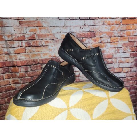 Clarks Unstructured Women’s Un Loop Loafers Size 8N Black