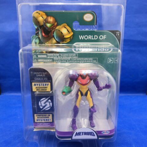 World of Nintendo Metroid Samus Gravity Suit Action Figure In Case