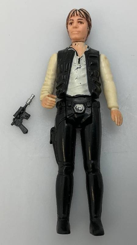 Vintage 1977 Kenner Star Wars Han Solo Action Figure w/ Original Blaster – HK