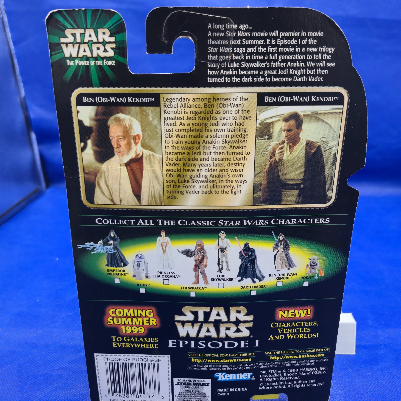 1998 Star Wars POTF Ben Obi-Wan Kenobi Flashback Photo SEALED MOC Lightsaber Ep1