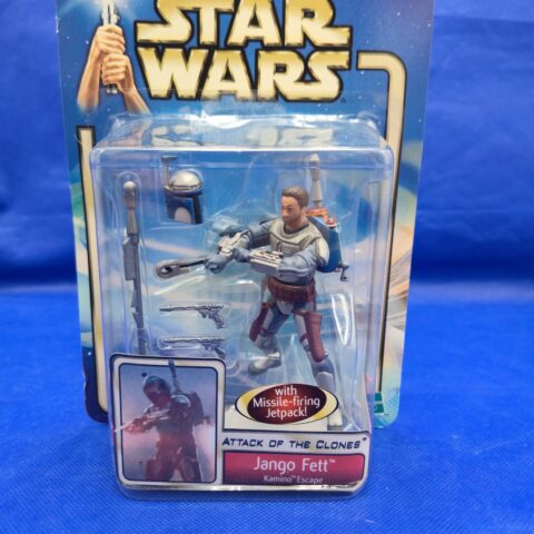 2002 Star Wars AOTC Jango Fett Kamino Escape Removable Helmet SEALED MOC Mandalo
