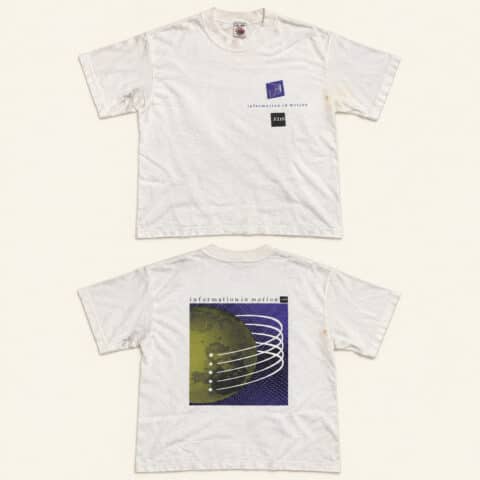 Vintage 90s EDS Information in Motion Graphic T-Shirt White Large
