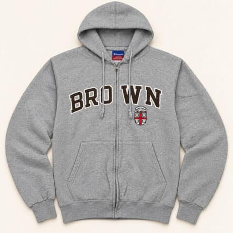 Champion Brown University Full Zip Hoodie Gray Ivy League XL