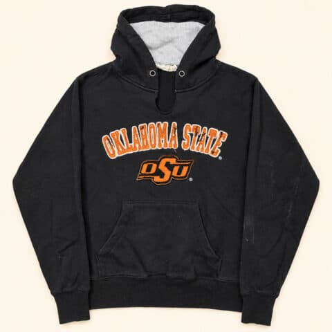 Oklahoma State Cowboys Black Hoodie Distressed OSU Spellout Medium