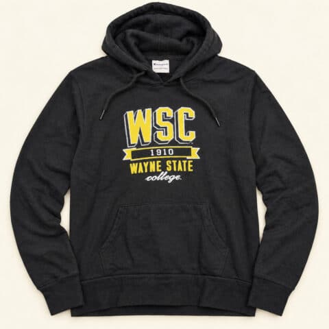 Champion Wayne State College WSC Black Pullover Hoodie Large