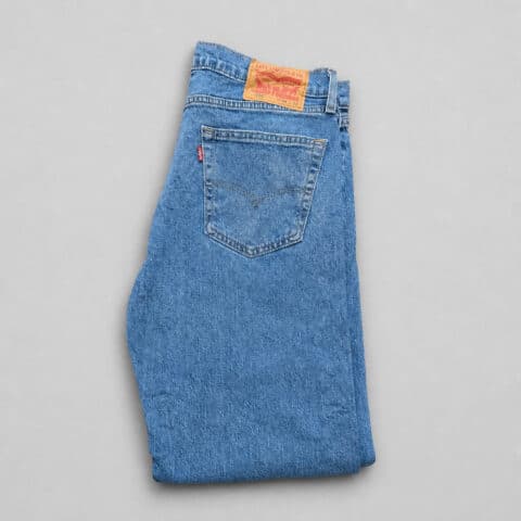 Levis 505 Jeans Mens 34x32 Regular Fit Straight Leg Medium Wash Blue Denim