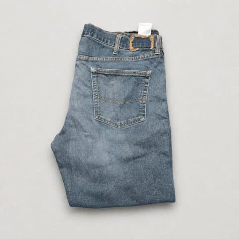Levi Strauss Signature Jeans Mens 40x30 Blue Denim Distressed Ripped Workwear