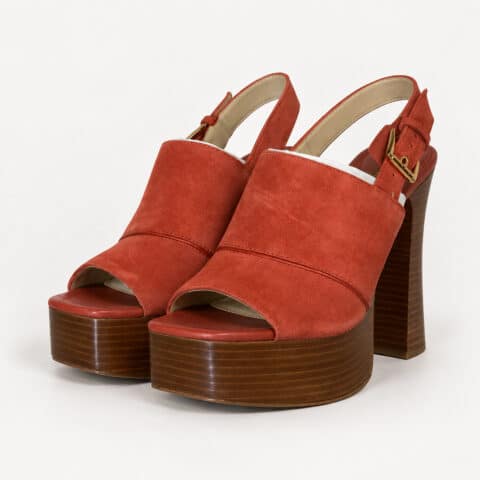 Michael Kors Rory Women's 9M Terracotta Suede Platform Sandals NIB